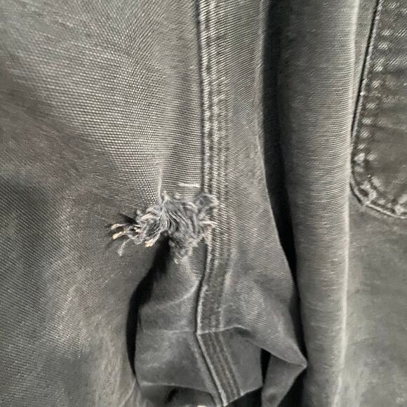 Carhartt Men's R01 Overalls Carpenter Workwear Black Flaw 48 Grunge Destroyed - Picture 5 of 10